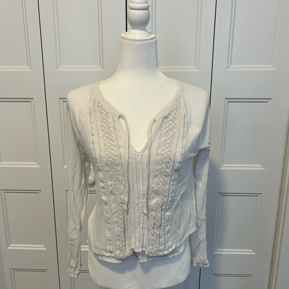 Hollister White Tie Top